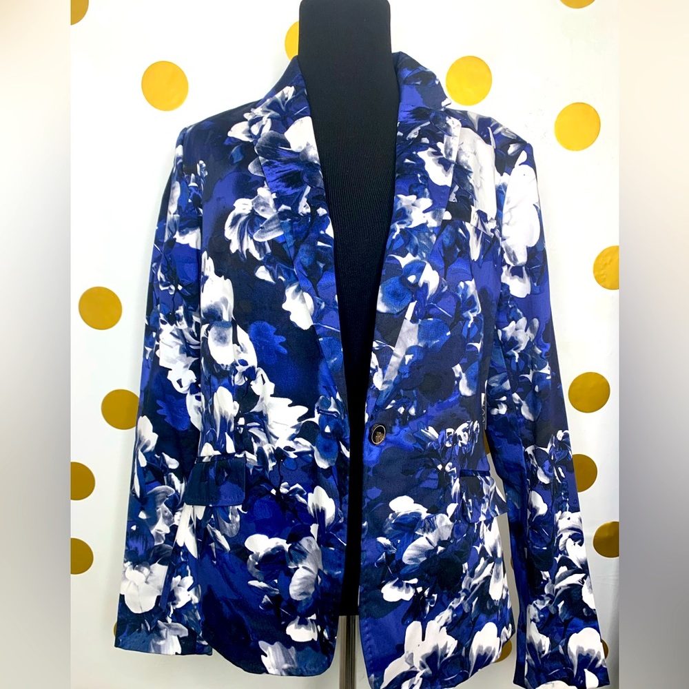 Covington Black & Blue Floral Blazer